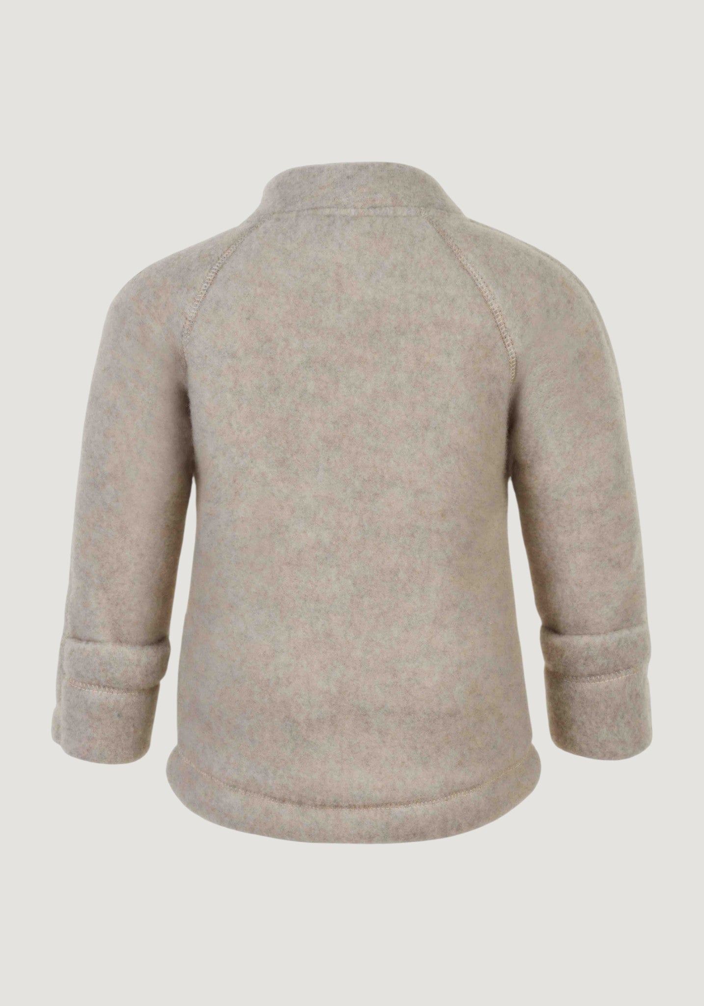 Jachetă fleece lână merinos -  Melange White