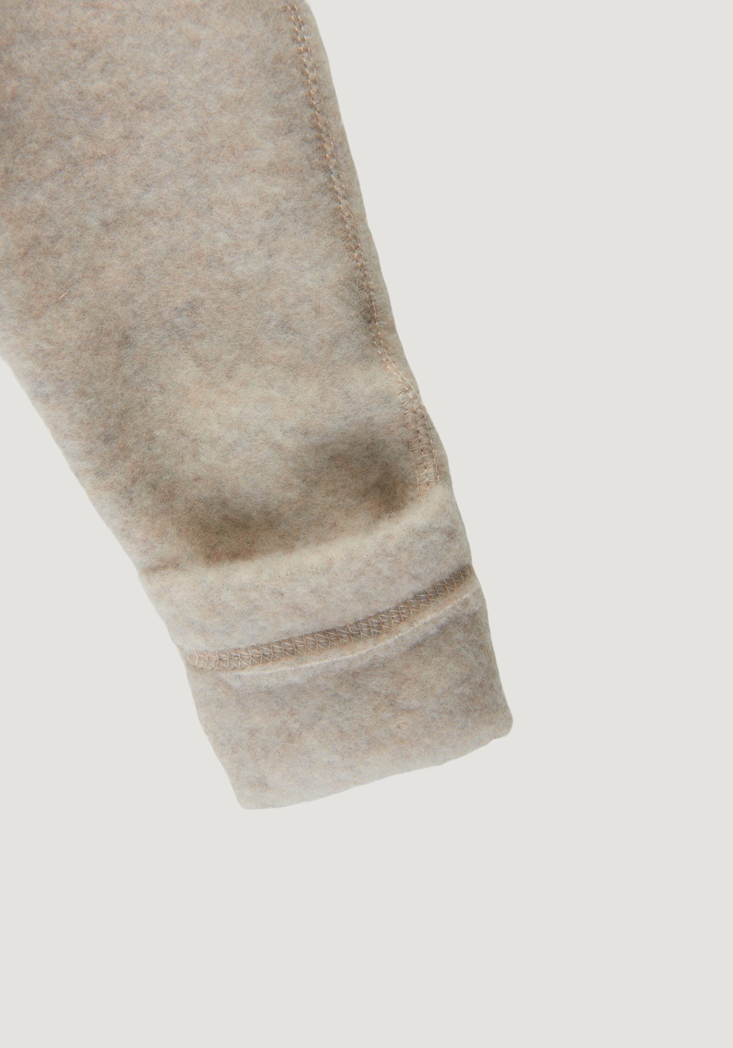Jachetă fleece lână merinos -  Melange White