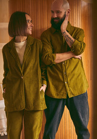Jachetă reiat femei din bumbac - Blazer Fir Green XS