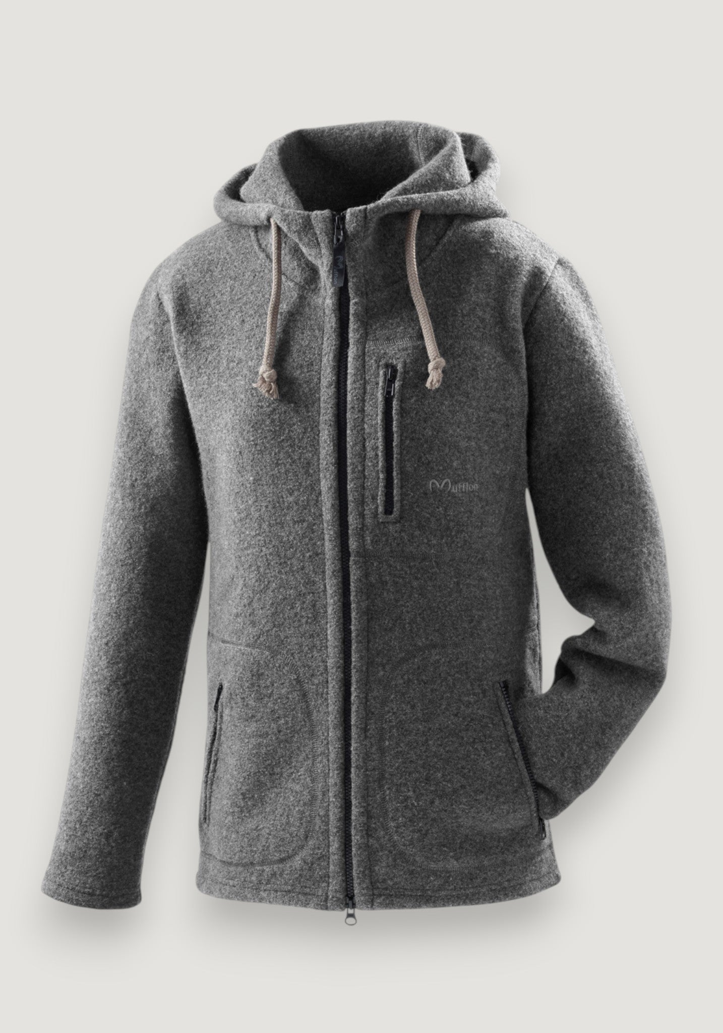 Jachetă W100 din lână merinos fiartă - Bob Rock Grey