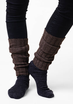 Jambiere din baby alpaca - Mocca Melange