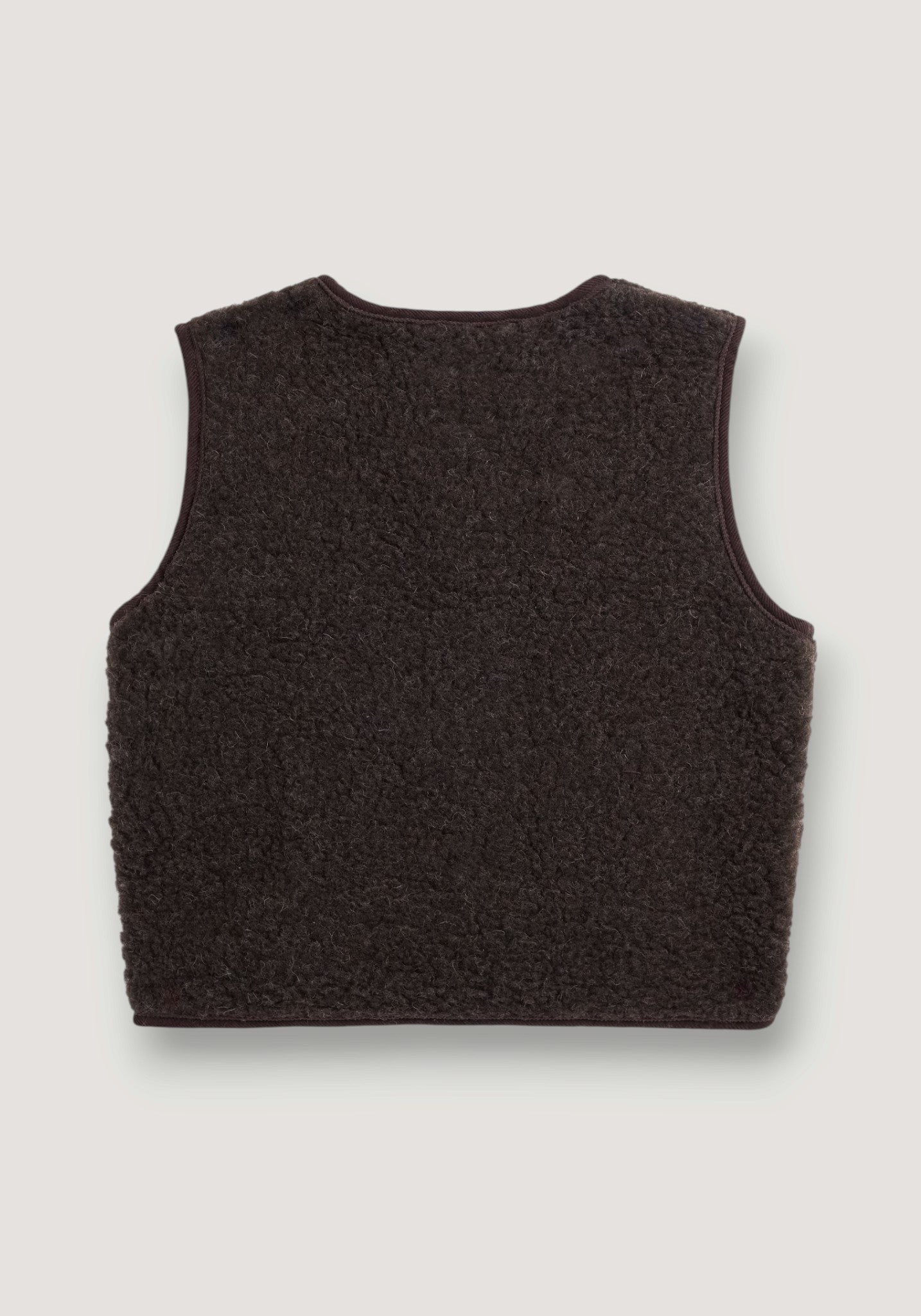 Vestă fleece din lână merinos - Teddy Chocolate Brown
