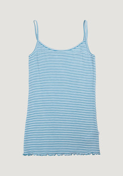Maiou Chemise din lână merinos și mătase - Blue Stripe