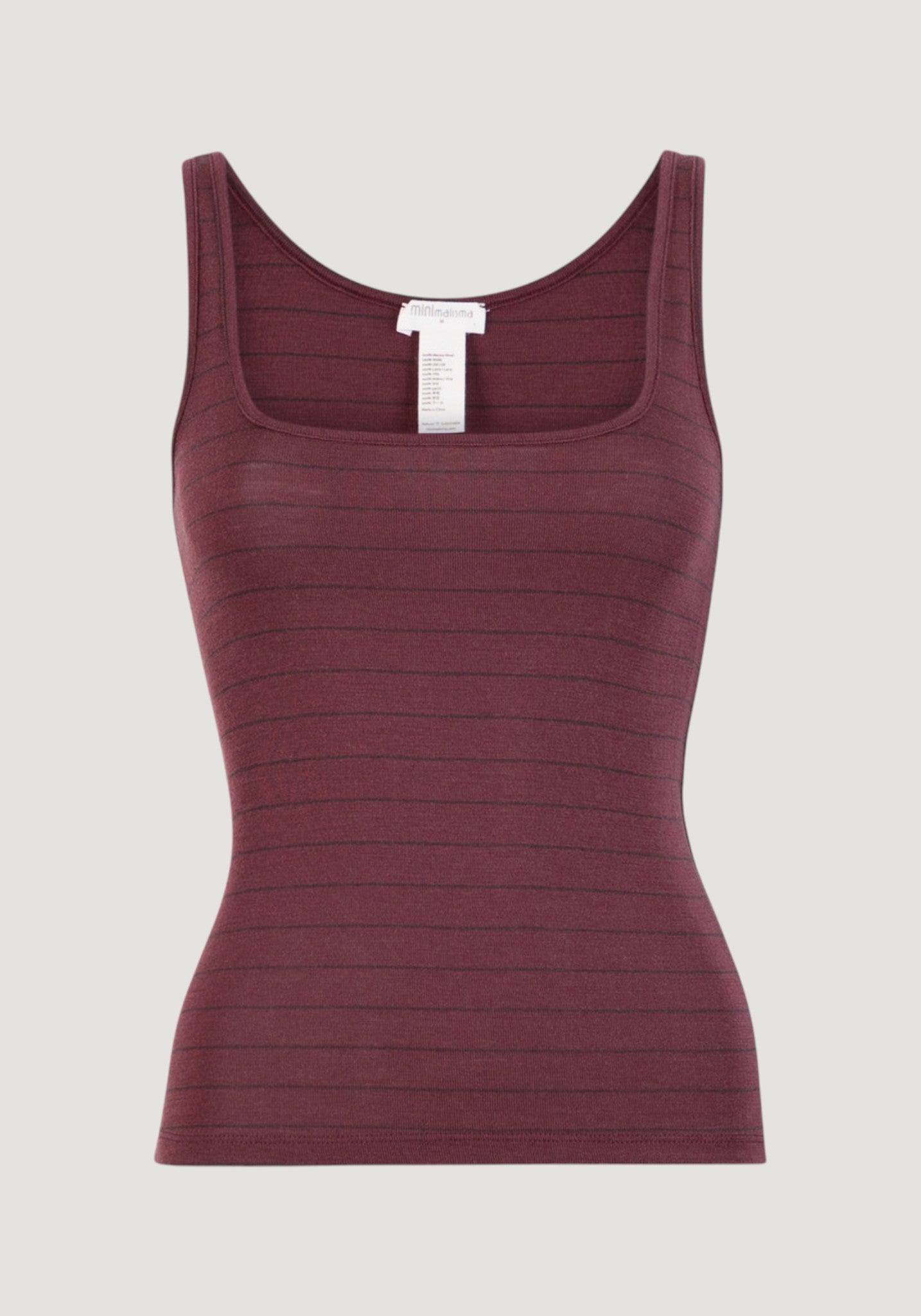 Maiou seamless din lână merinos - Vonic Bordeaux Stripes
