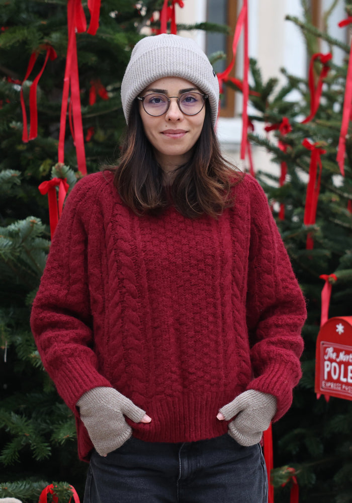 Pulover femei baby alpaca - Ivan Bordeaux