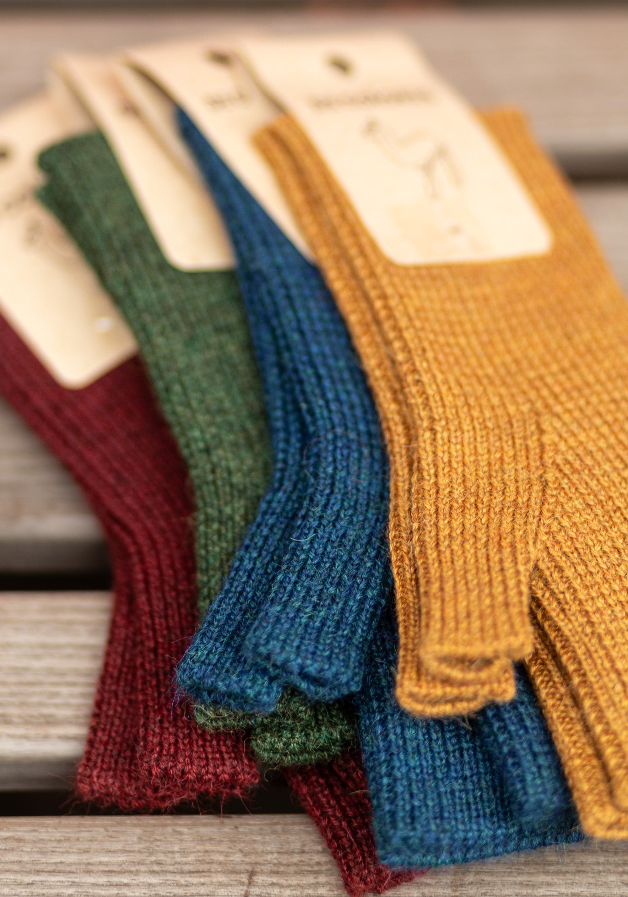 Manșete cu deget femei din baby alpaca - Wine Red