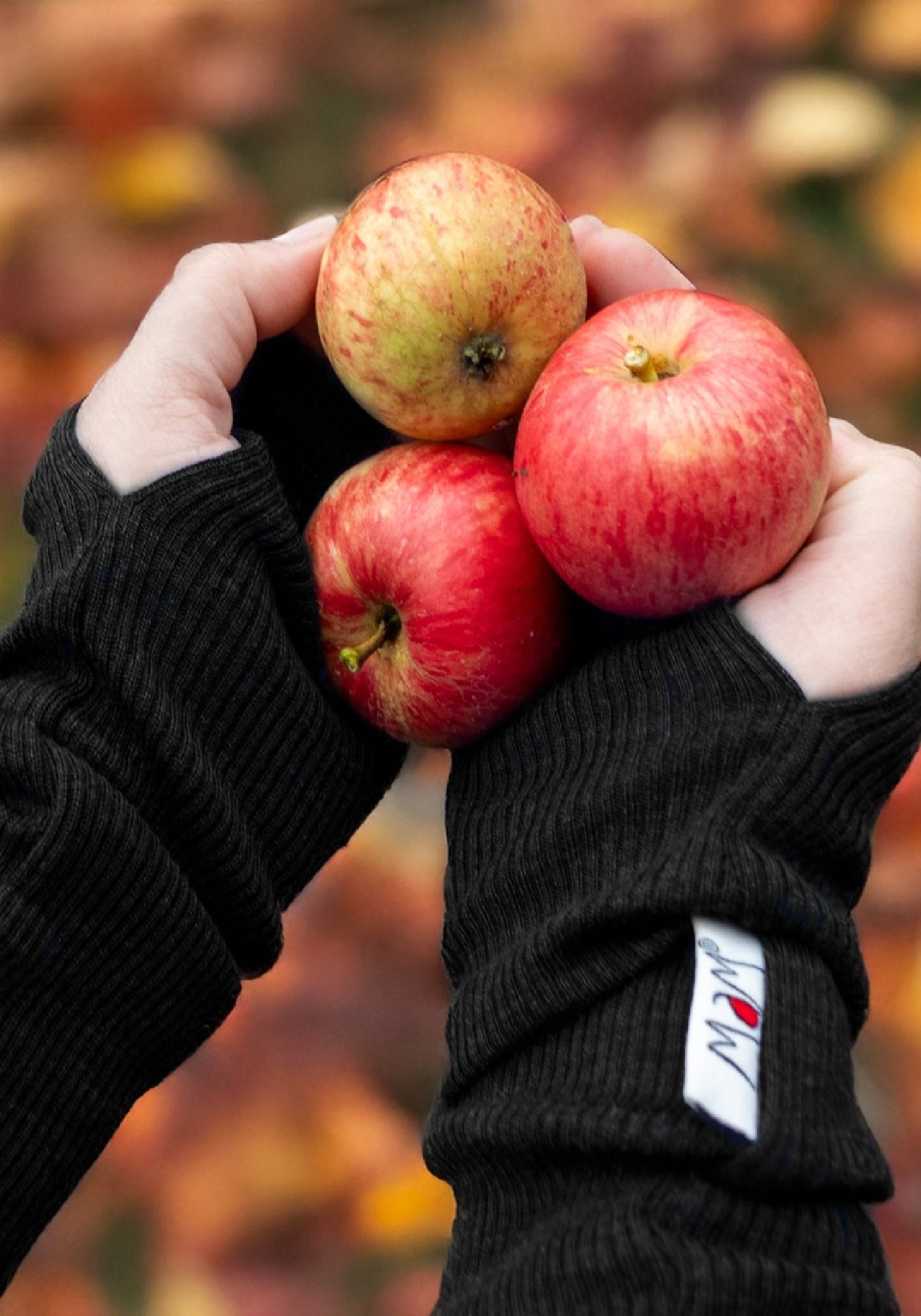 Manșete din lână merinos - Foggy Black