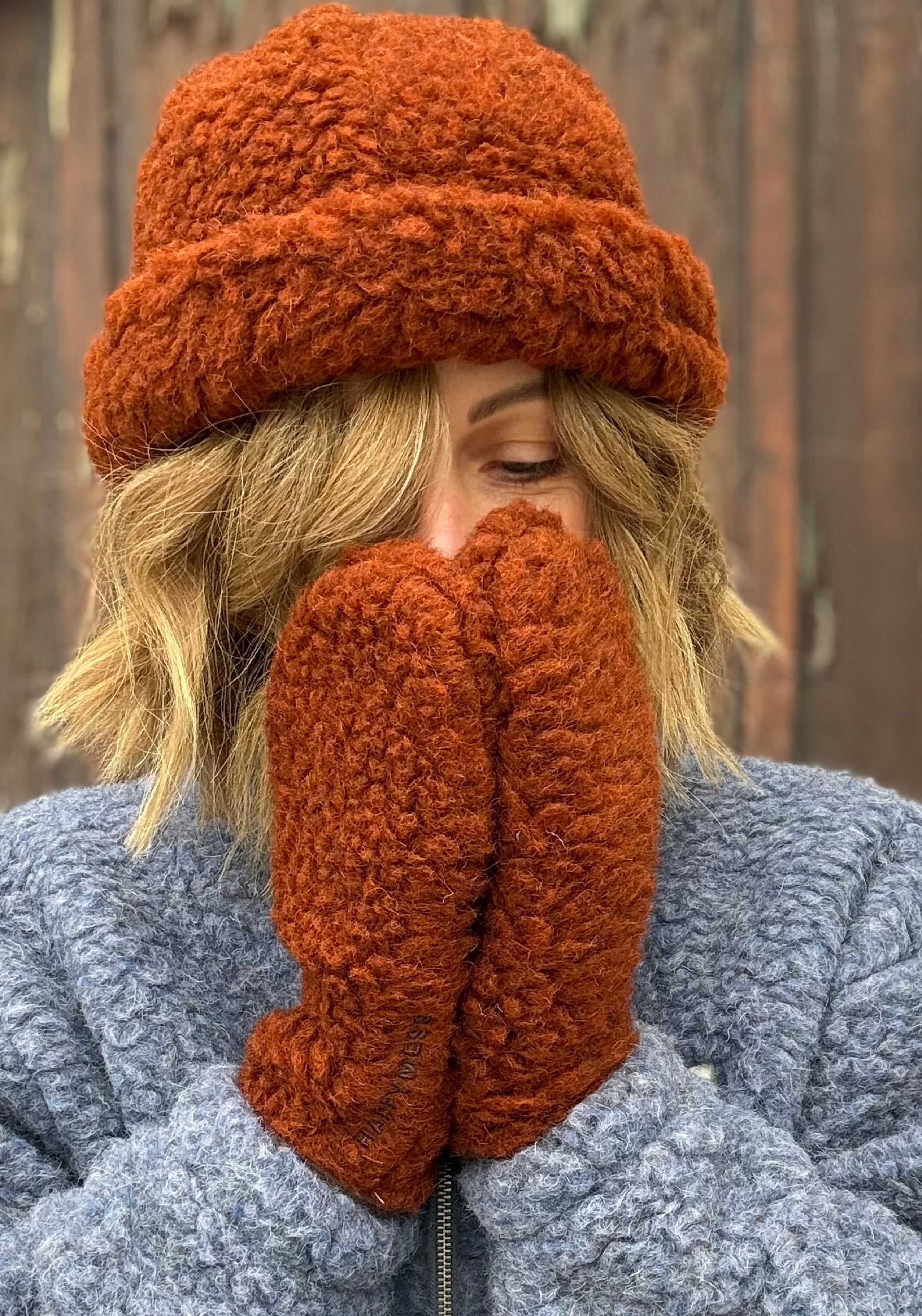 Căciulă fleece din lână merinos - Teddy Clay
