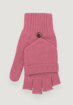 Mănuși cu clapetă lână merinos - Dusty Pink 3