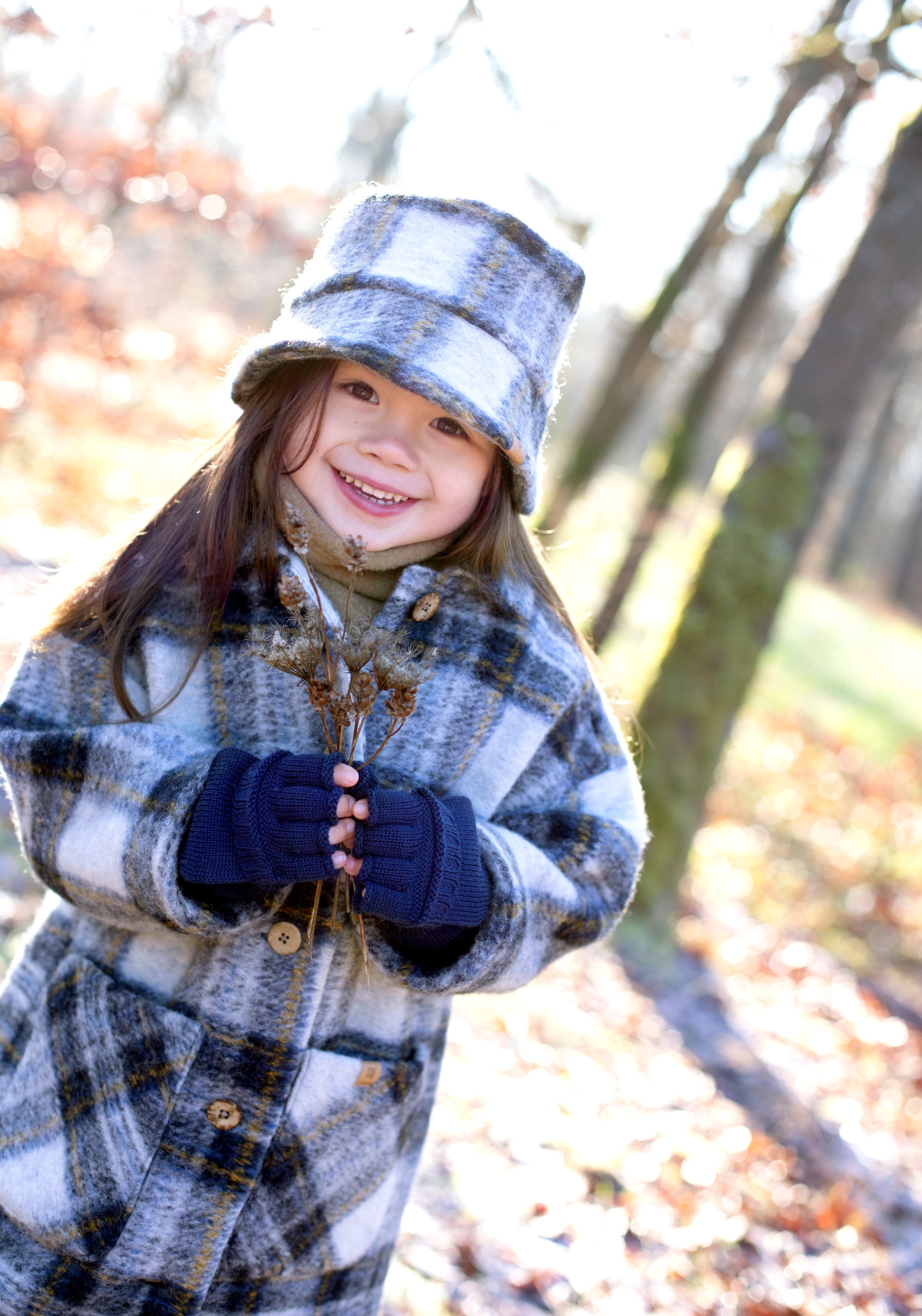 Mănuși cu clapetă lână merinos - Marine