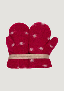 Mănuși din lână fiartă - Berry Cashmere Dots