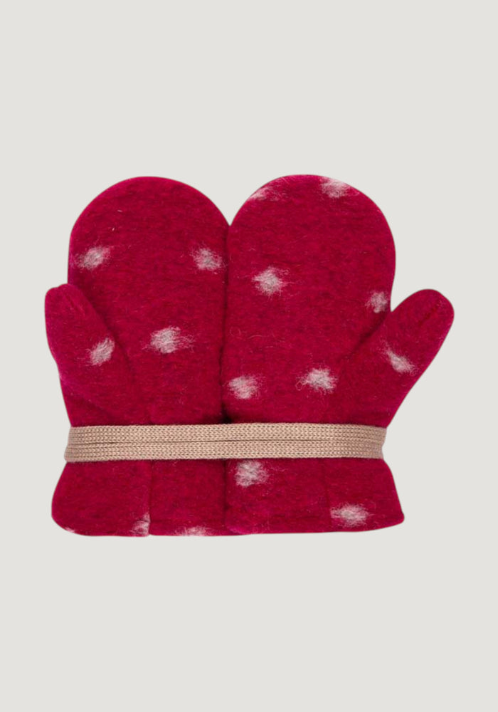 Mănuși din lână fiartă - Berry Cashmere Dots
