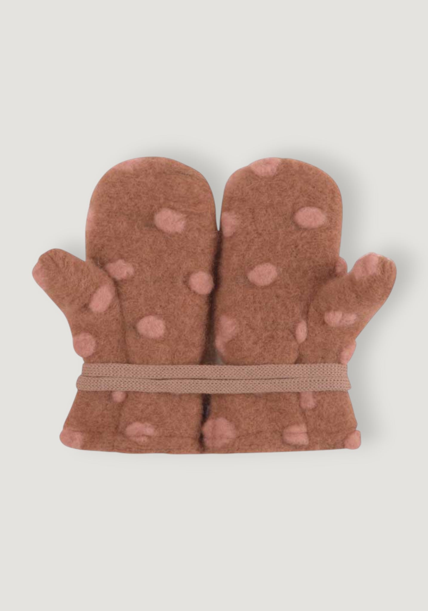 Mănuși din lână fiartă - Hazelnut Dots