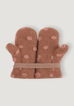 Mănuși din lână fiartă - Hazelnut Dots