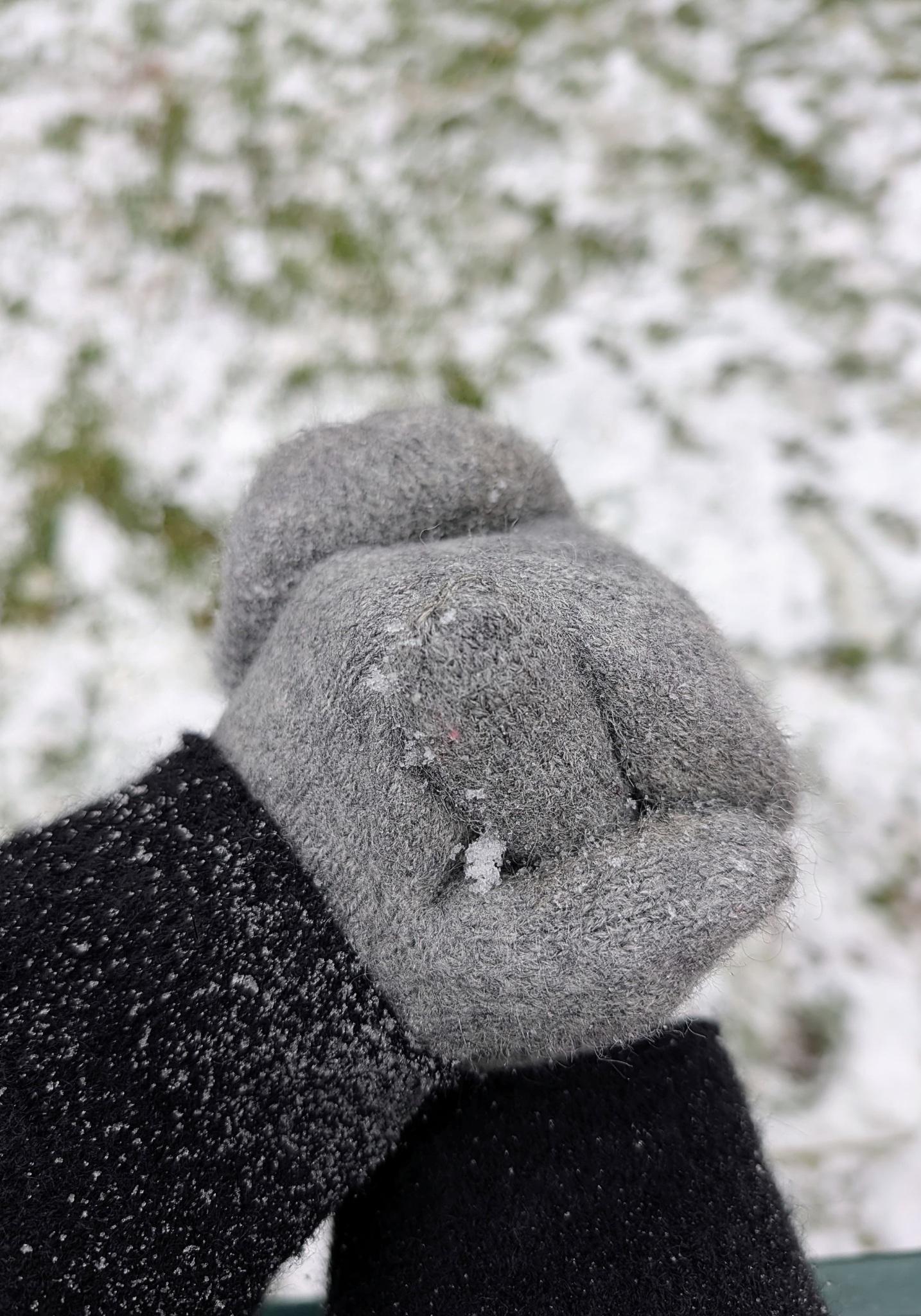 Mănuși din lână merinos fiartă - Grey Melange