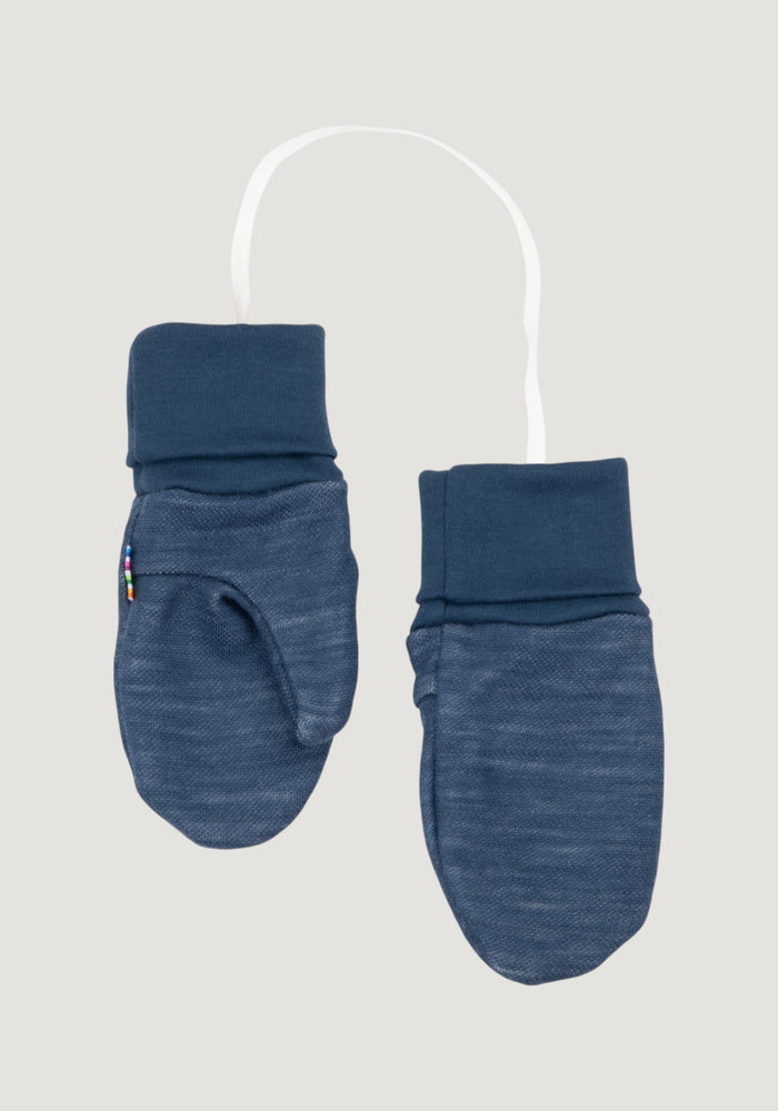 Mănuși din lână merinos și bambus - Propeller Dark Denim