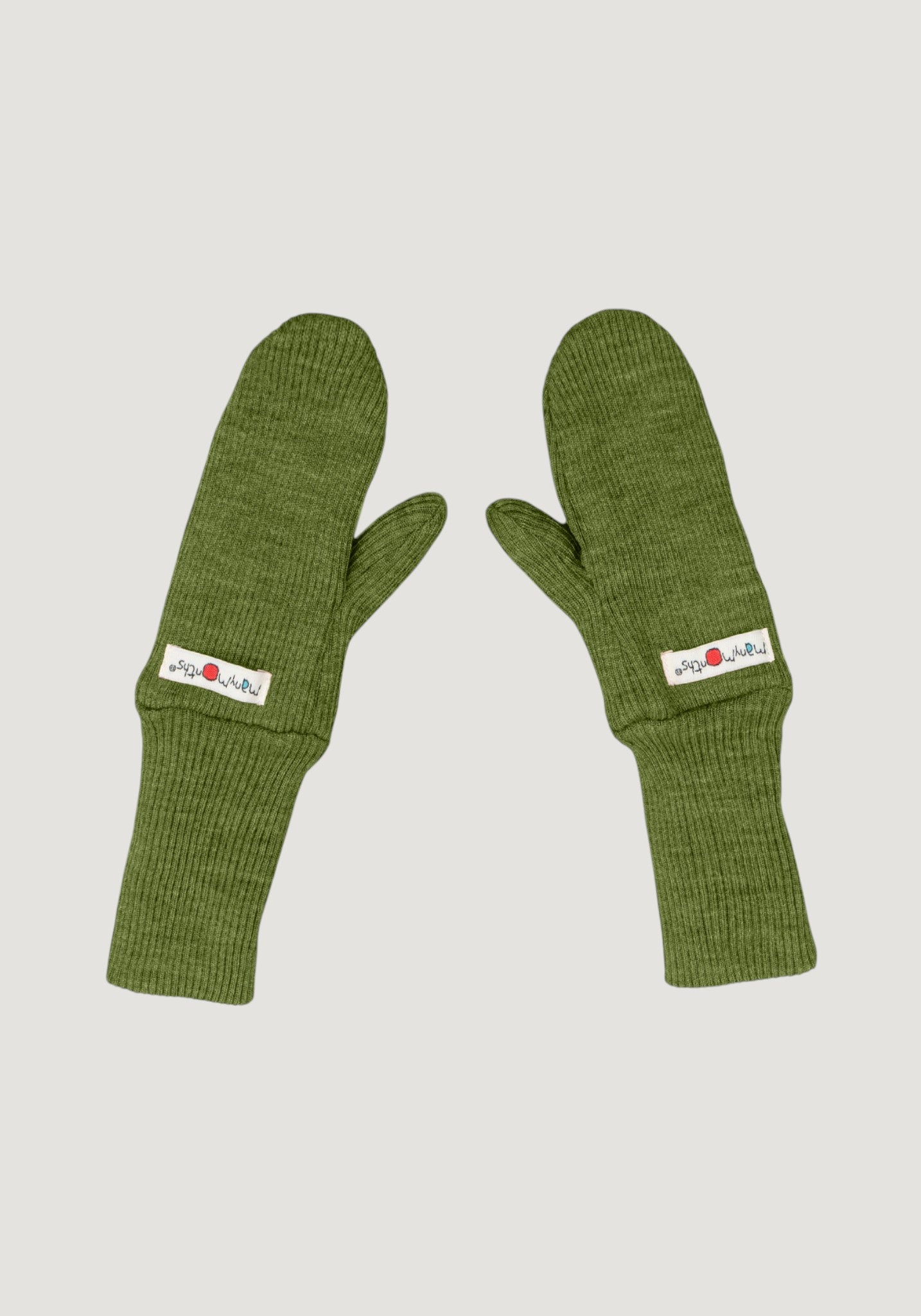 Mănuși dublate din lână merinos - Garden Moss Green
