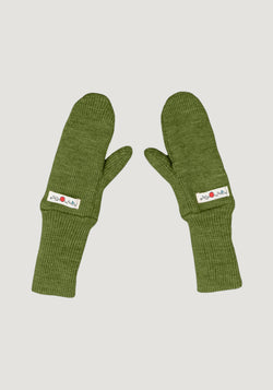 Mănuși dublate din lână merinos - Garden Moss Green