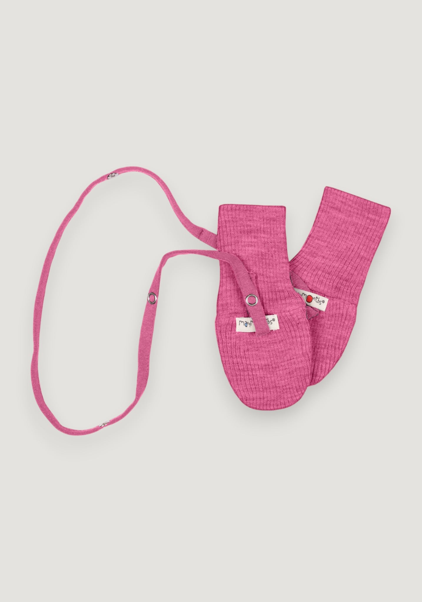 Mănuși dublate din lână merinos - Nebula Pink