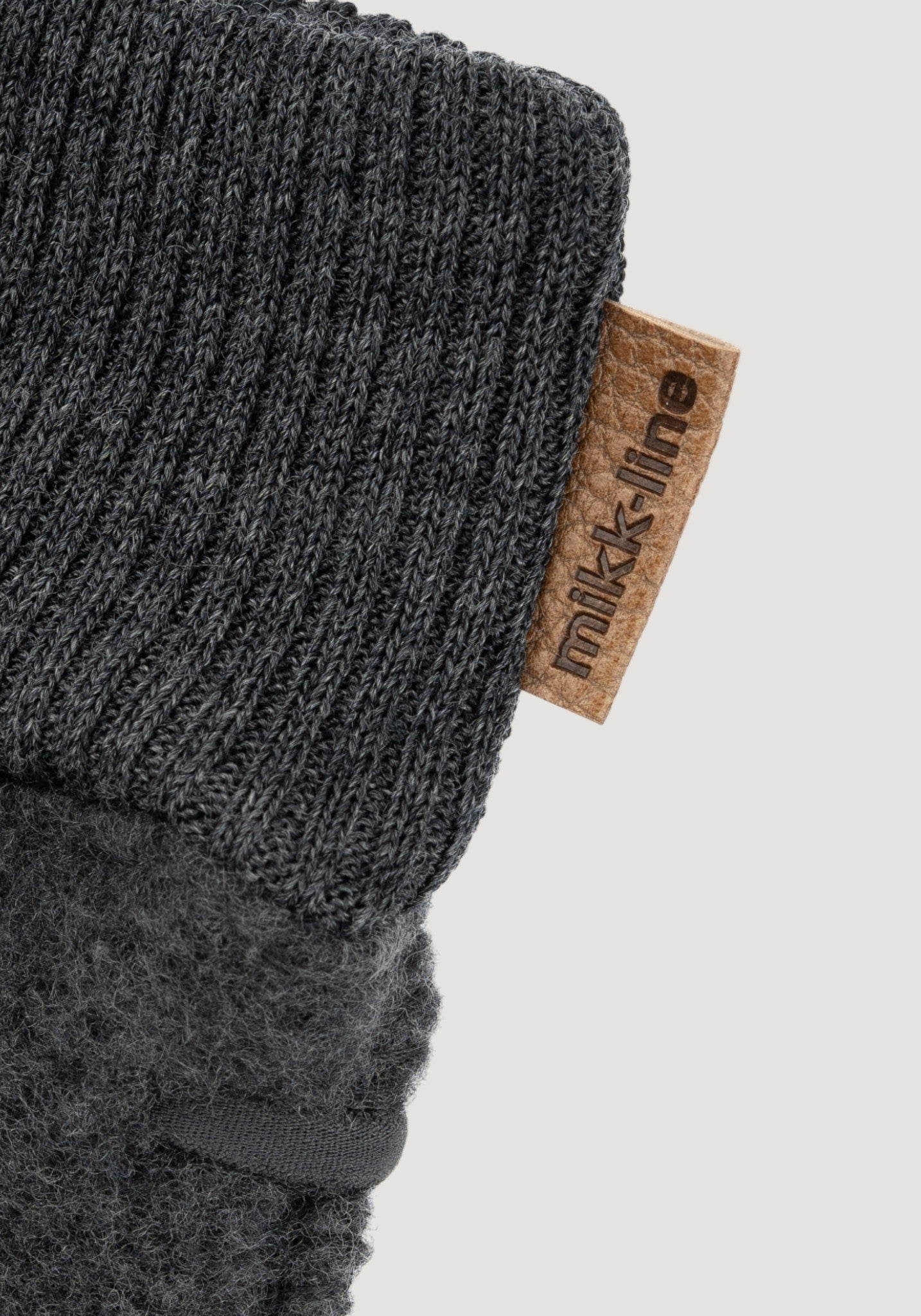 Mănuși fleece din lână merinos - Anthracite Melange
