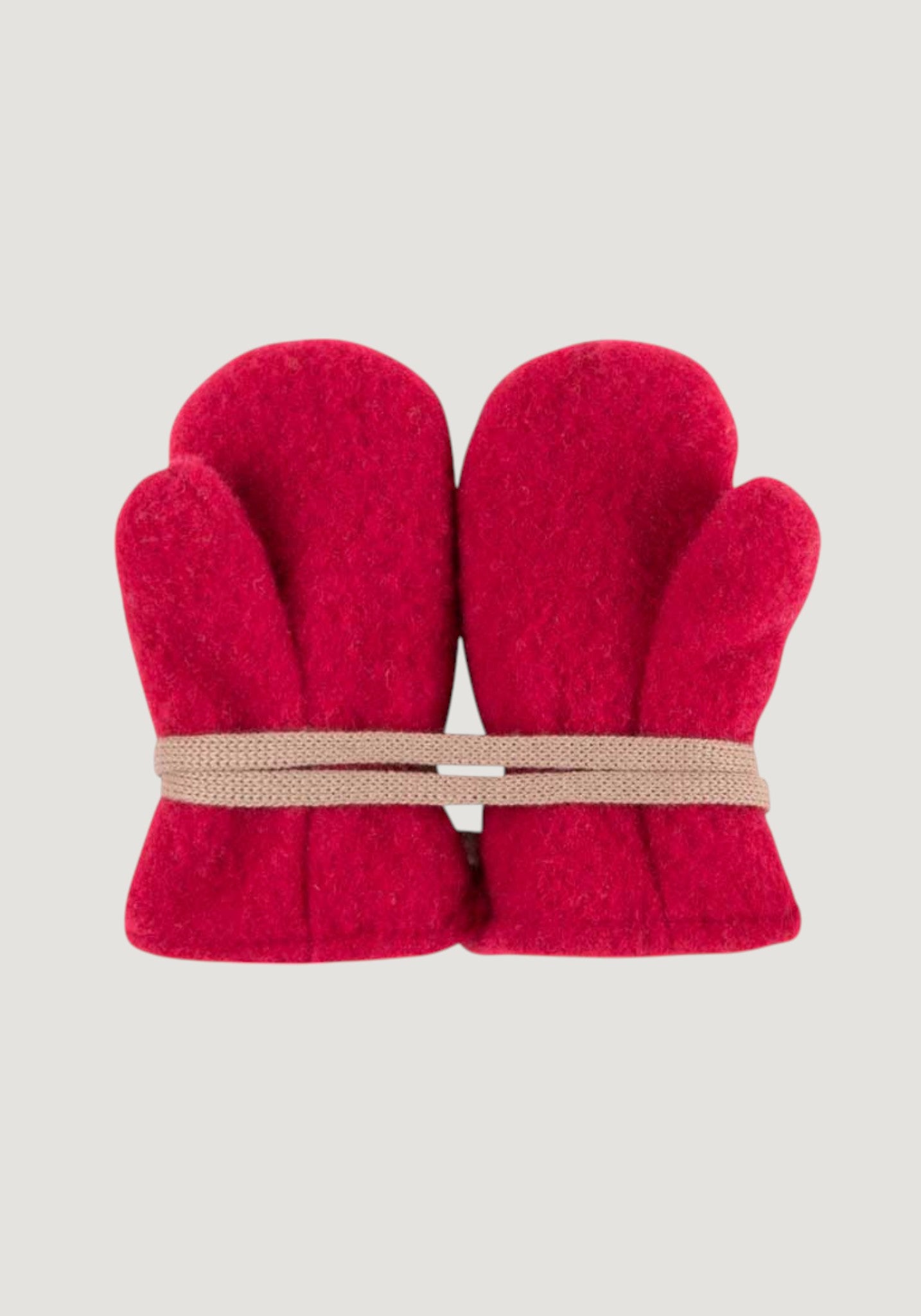 Mănuși fleece din lână merinos - Berry Red