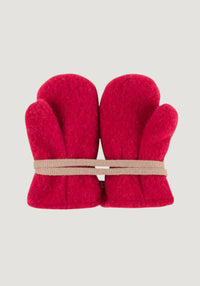 Mănuși fleece din lână merinos - Berry Red