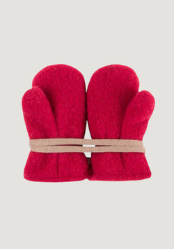 Mănuși fleece din lână merinos - Berry Red