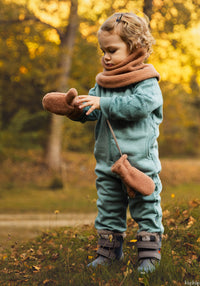 Mănuși fleece din lână merinos - Mocha Pure Pure HipHip.ro