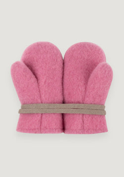 Mănuși fleece din lână merinos - Dusty Pink 1