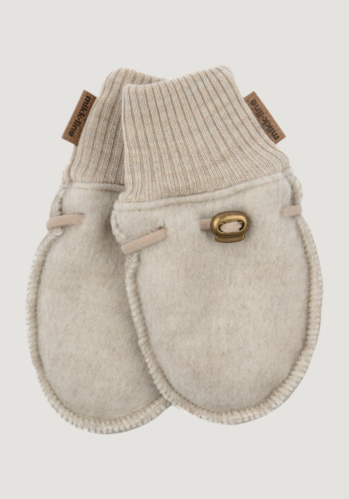 Mănuși fleece din lână merinos - Melange White