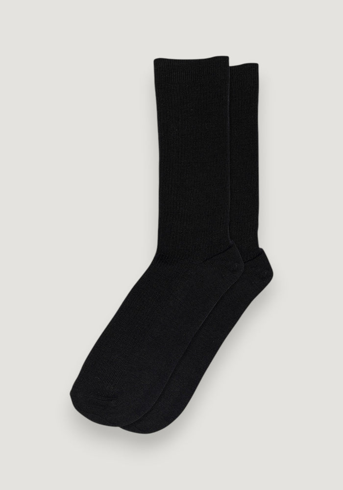Șosete extrafine FineRib din lână merinos - Black 37-39