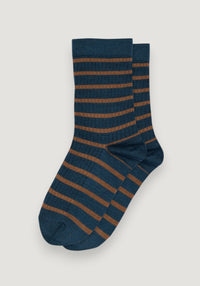 Șosete extrafine Rib din lână merinos - Viggy Dark Denim