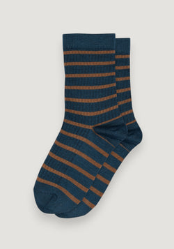 Șosete extrafine Rib din lână merinos - Viggy Dark Denim