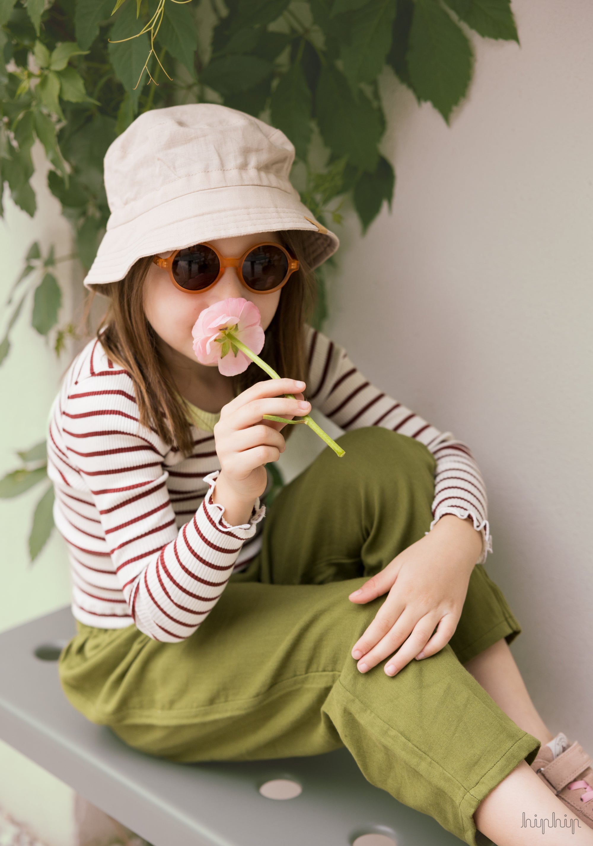 Bluză crop seamless din mătase - Bardot Hibiscus Stripes