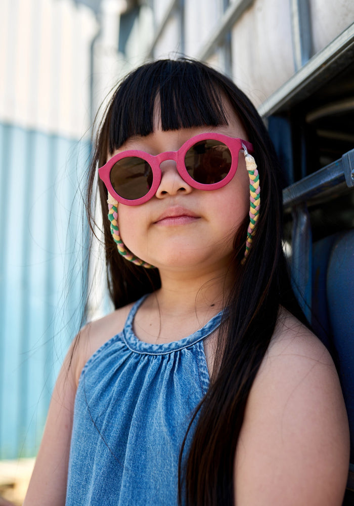 Ochelari de soare 4-8 ani - Round Rasberry Cream HipHip.ro