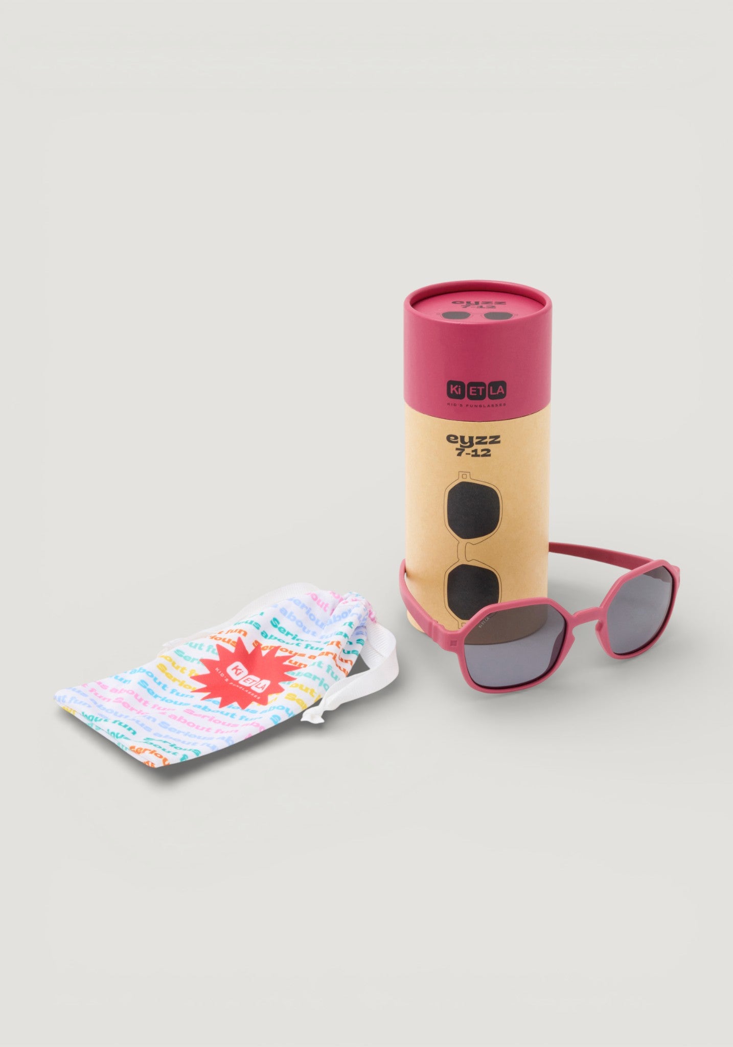 Ochelari de soare polarizați 4-12 ani - Eyzz Raspberry