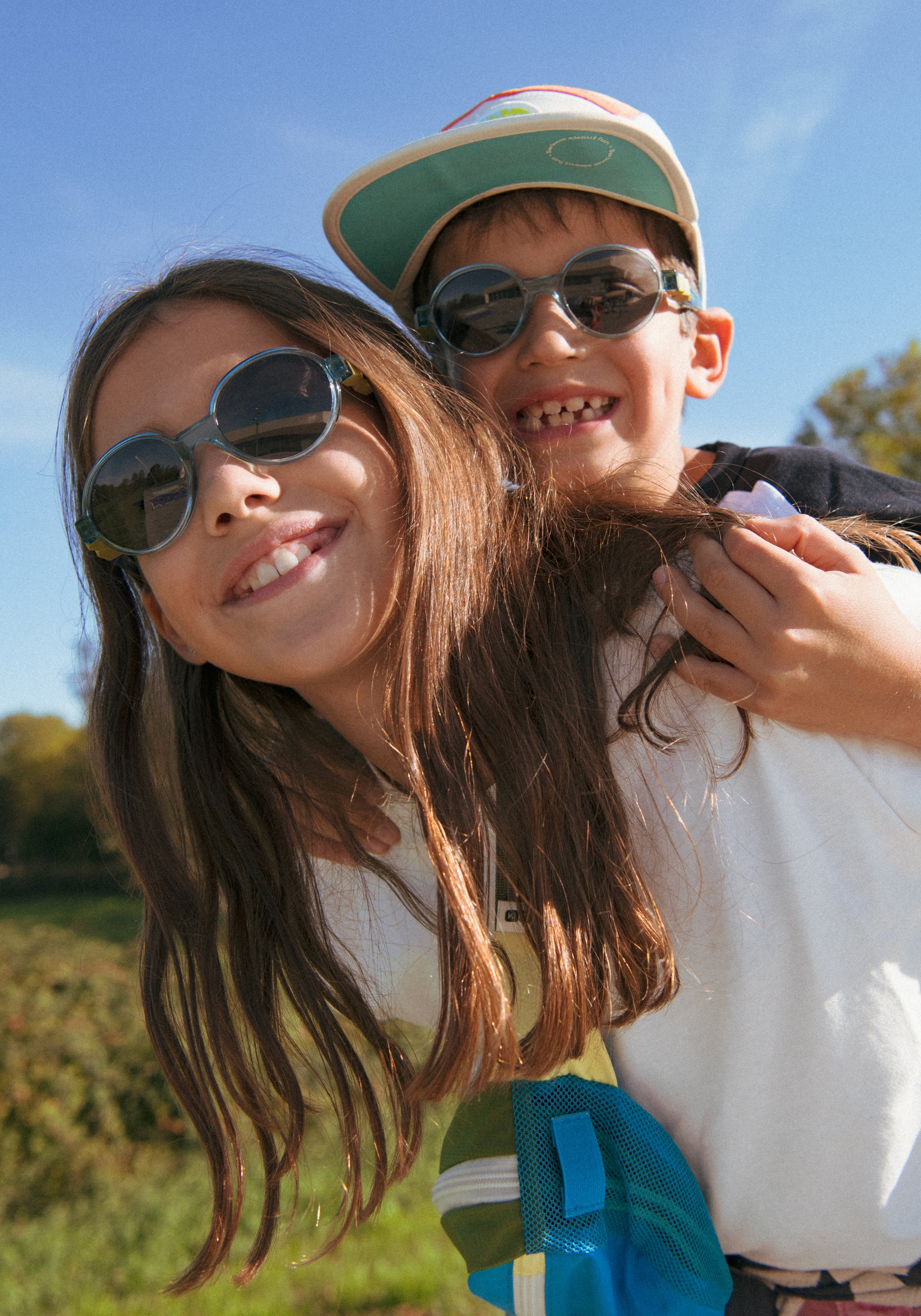 Ochelari de soare polarizați 4-12 ani - Pop Blue Olive