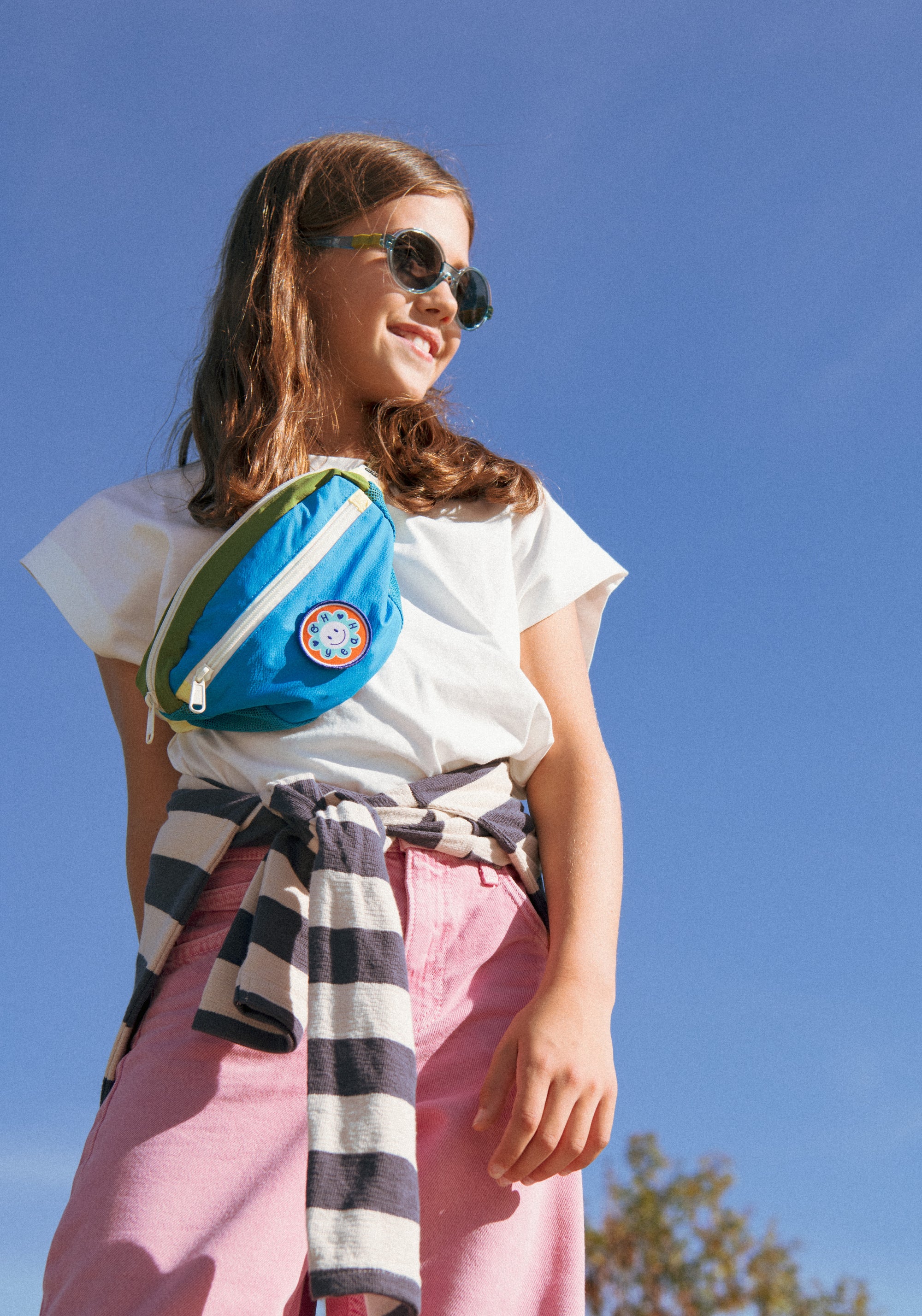 Ochelari de soare polarizați 4-12 ani - Pop Blue Olive