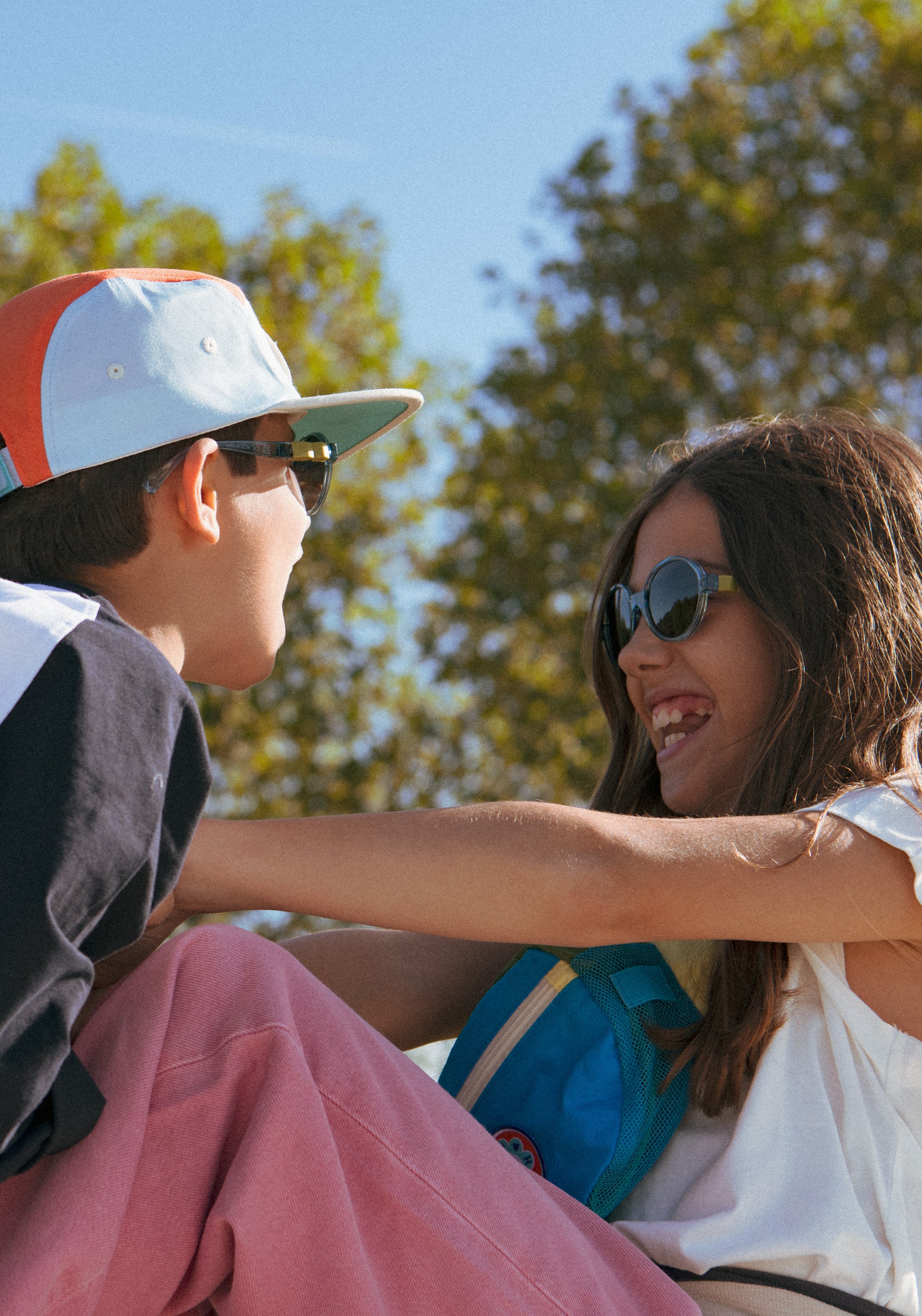 Ochelari de soare polarizați 4-12 ani - Pop Blue Olive