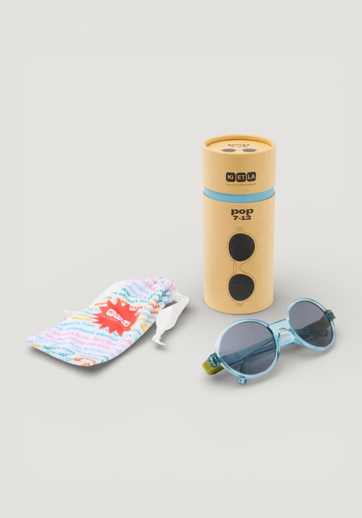 Ochelari de soare polarizați 4-12 ani - Pop Blue Olive