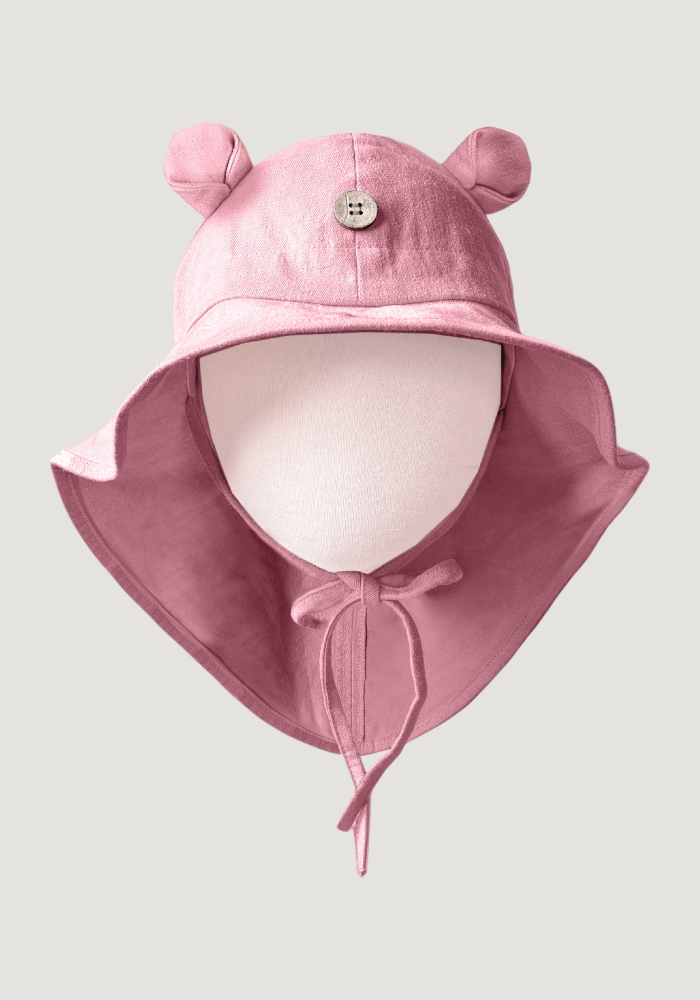 Pălărie ajustabilă din cânepă și bumbac - Teddy Bear Strawberry Milk
