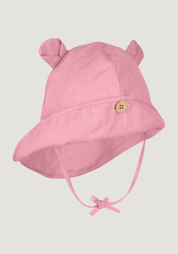 Pălărie ajustabilă din cânepă și bumbac - Teddy Bear Strawberry Milk