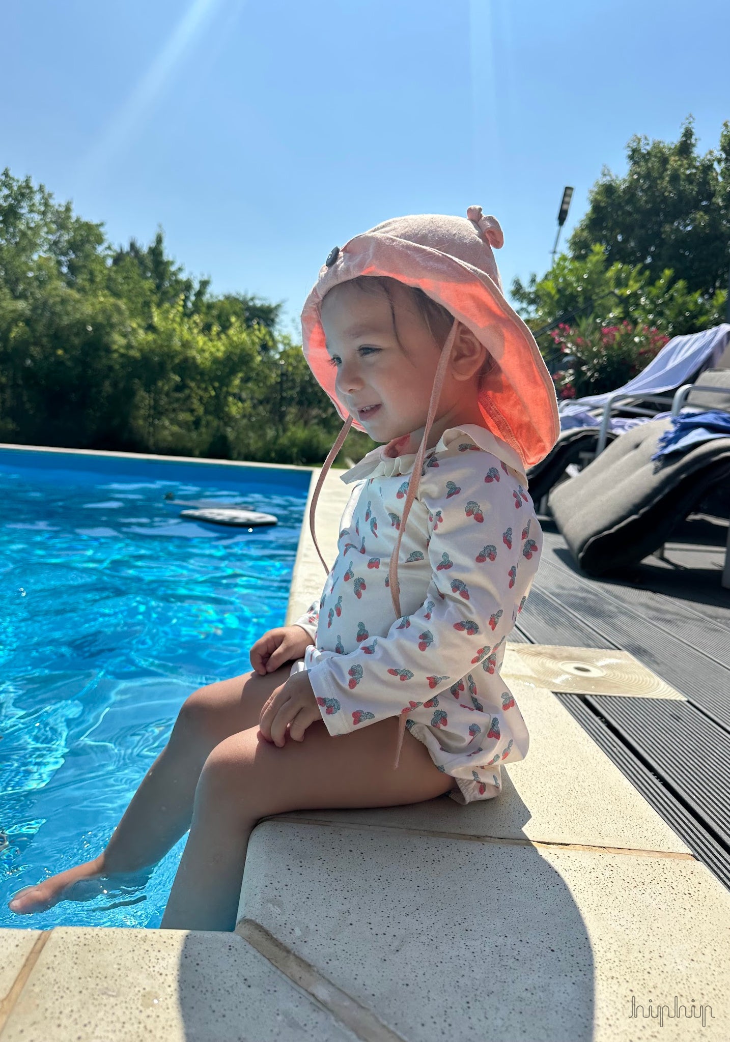 Pălărie ajustabilă din cânepă și bumbac - Teddy Bear Strawberry Milk