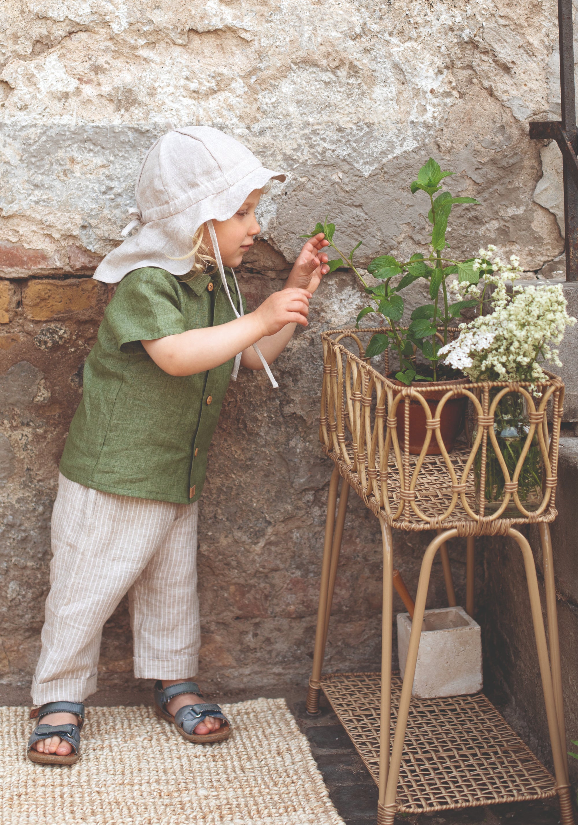 Pălărie ajustabilă din in - Natur