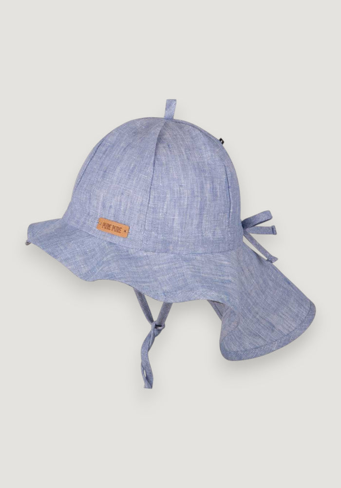 Pălărie ajustabilă din in - Sky Blue