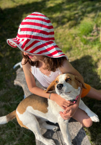 Pălărie ajustabilă Original din cânepă și bumbac - Beach Stripes ManyMonths HipHip.ro