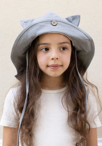 Pălărie ajustabilă din cânepă și bumbac - Kitty Rock Grey ManyMonths HipHip.ro