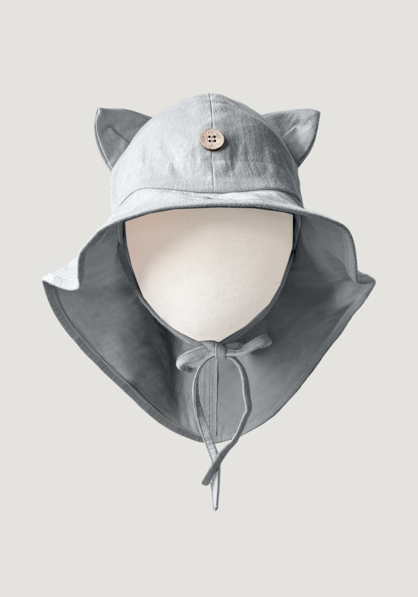 Pălărie ajustabilă din cânepă și bumbac - Kitty Rock Grey ManyMonths HipHip.ro