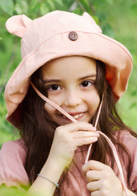 Pălărie ajustabilă din cânepă și bumbac - Teddy Bear Apricot Cheese ManyMonths HipHip.ro