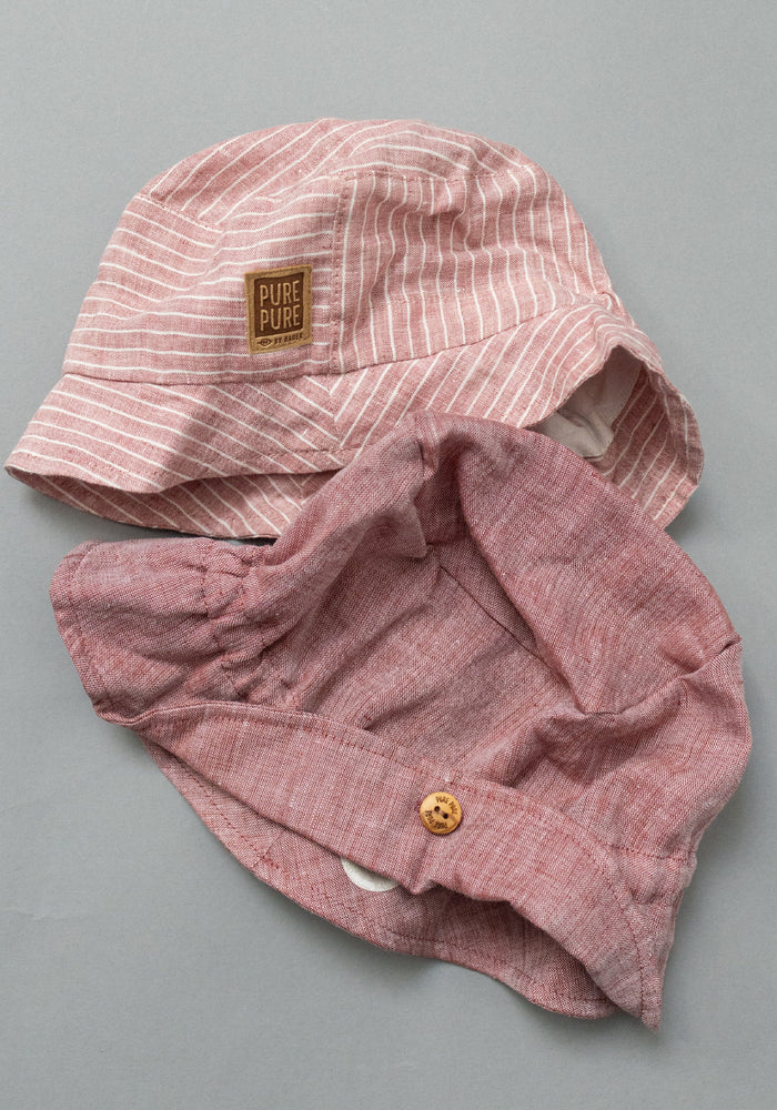 Pălărie bucket Light din in - Mauve Pure Pure HipHip.ro